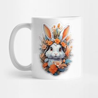 Cute Rabbit Head With Fantasy Flowers Splash Mug